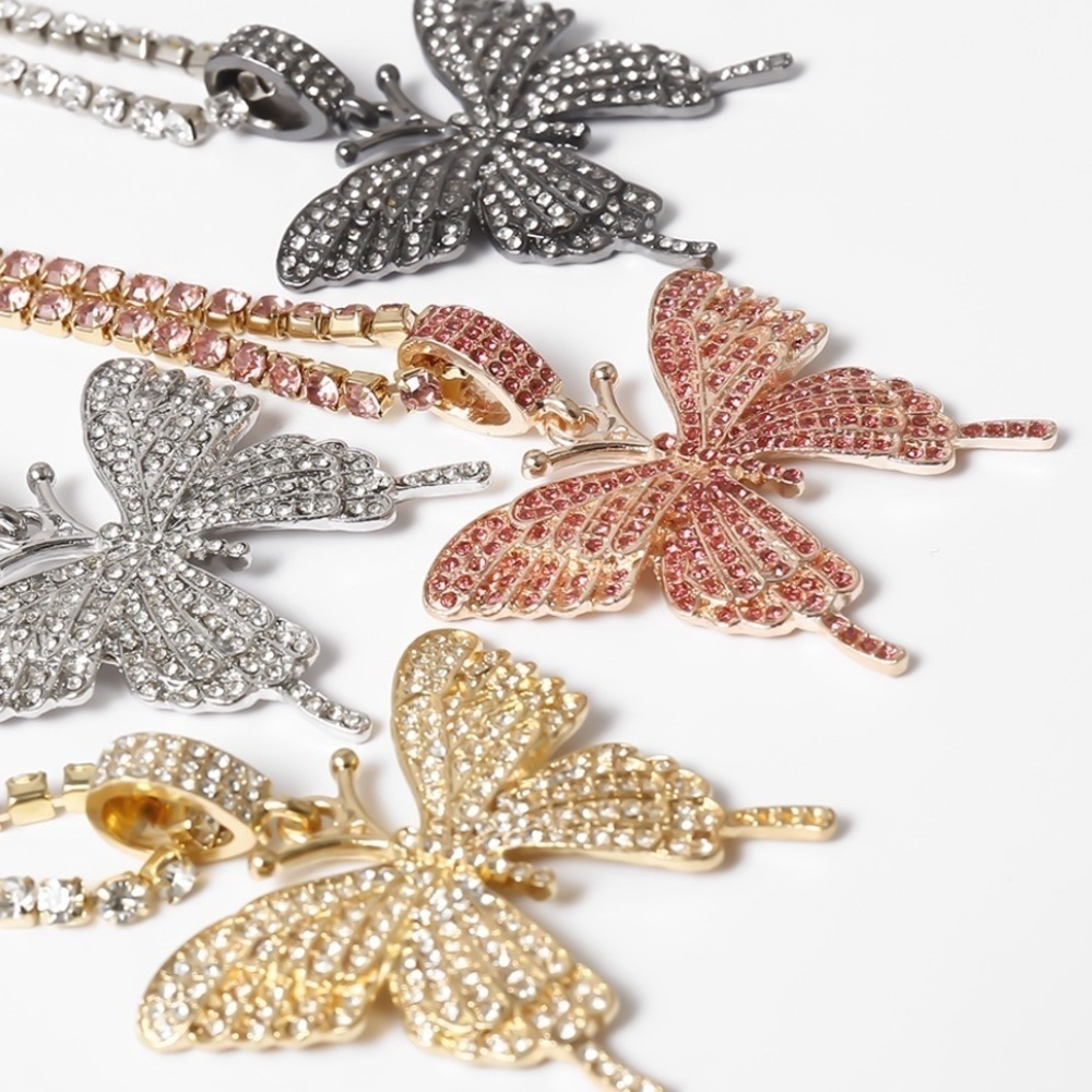 Rhinestone Butterfly Necklace - Picture 5 of 5